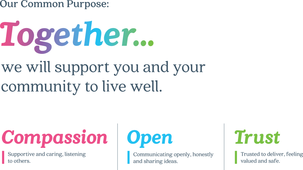 Wirral Community Health & Care NHS Foundation Trust values and common purpose