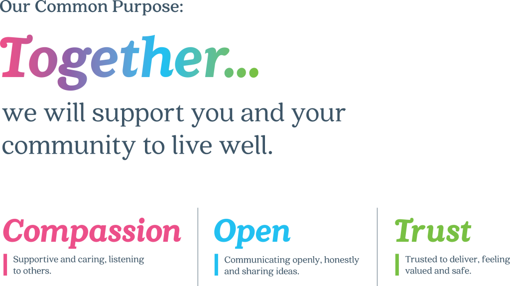 Wirral Community Health & Care NHS Foundation Trust values and common purpose