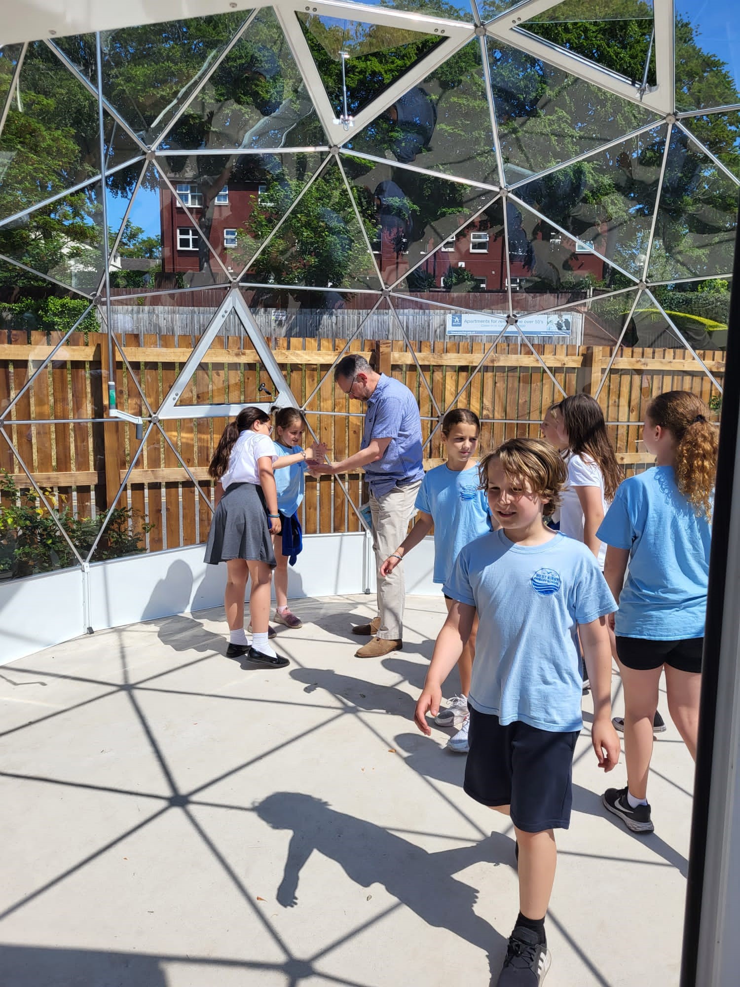 Pupils enjoying the solar dome
