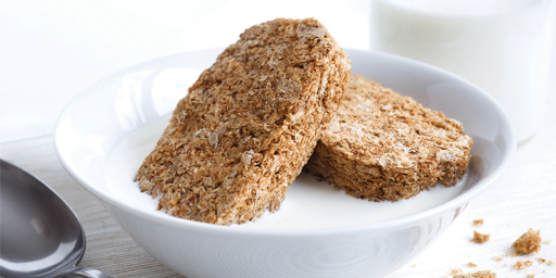 Image of a bowl of Weetabix with milk. 