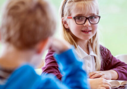 two children chatting