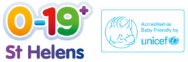 0-19+ logo and Unicef baby friendly accreditation logo