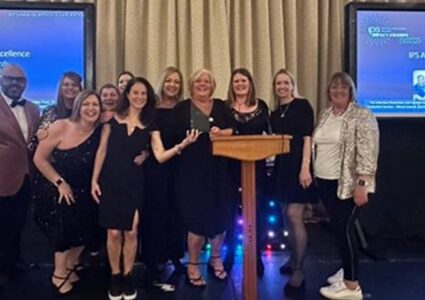 Infection prevention team receiving their award
