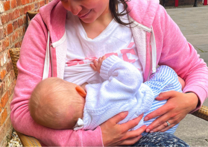 Mum breastfeeding baby