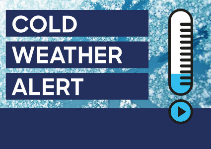 Text reads: Cold weather alert