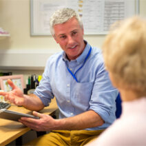 doctor speaking to patient