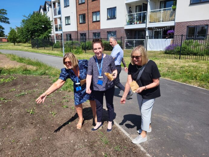 Staff from local medical practice sowing seeds in West Kirby